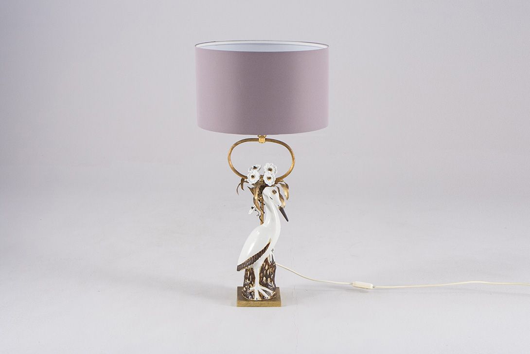 Foto Crane Lamp with Lilac Shade ​h80