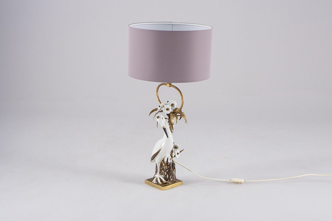 Foto Crane Lamp with Lilac Shade ​h80
