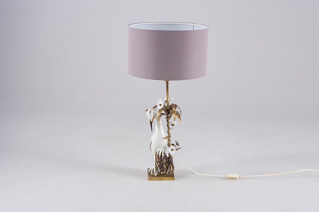 Foto Crane Lamp with Lilac Shade ​h80