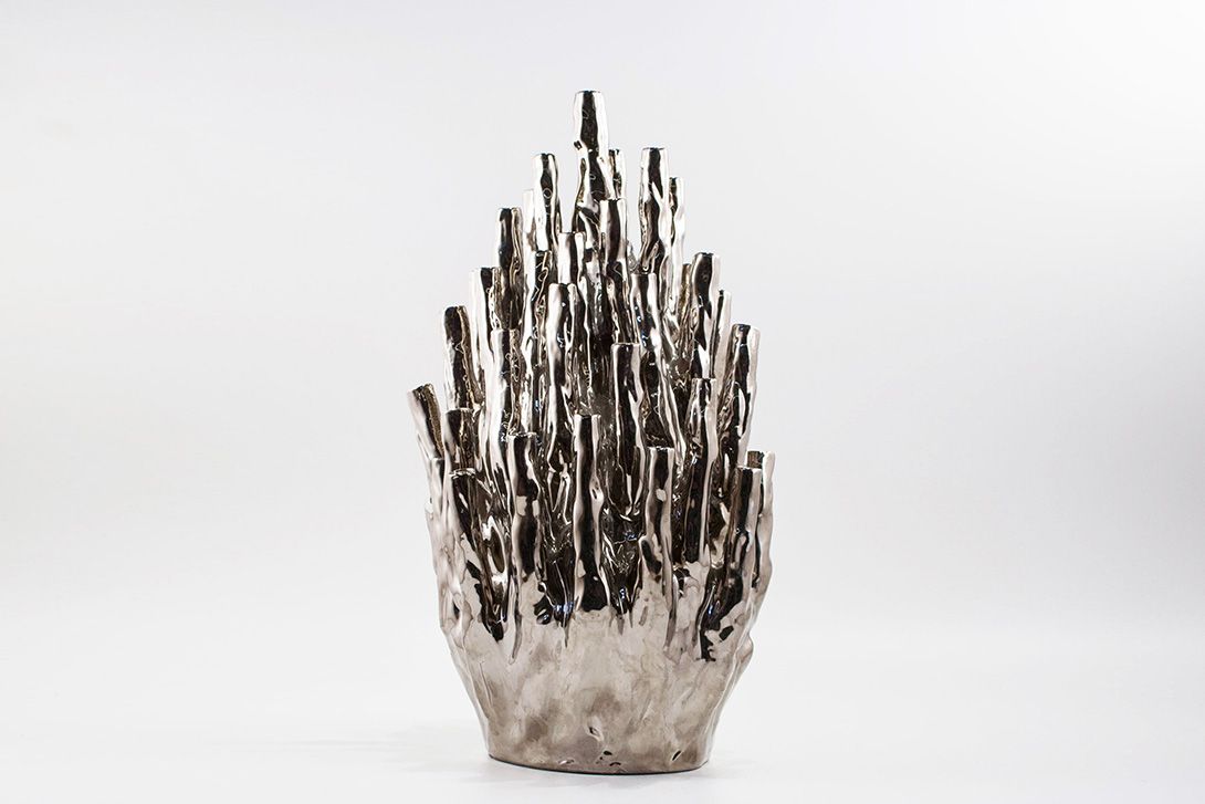 Foto Silver Pols Potten Vase Coral
