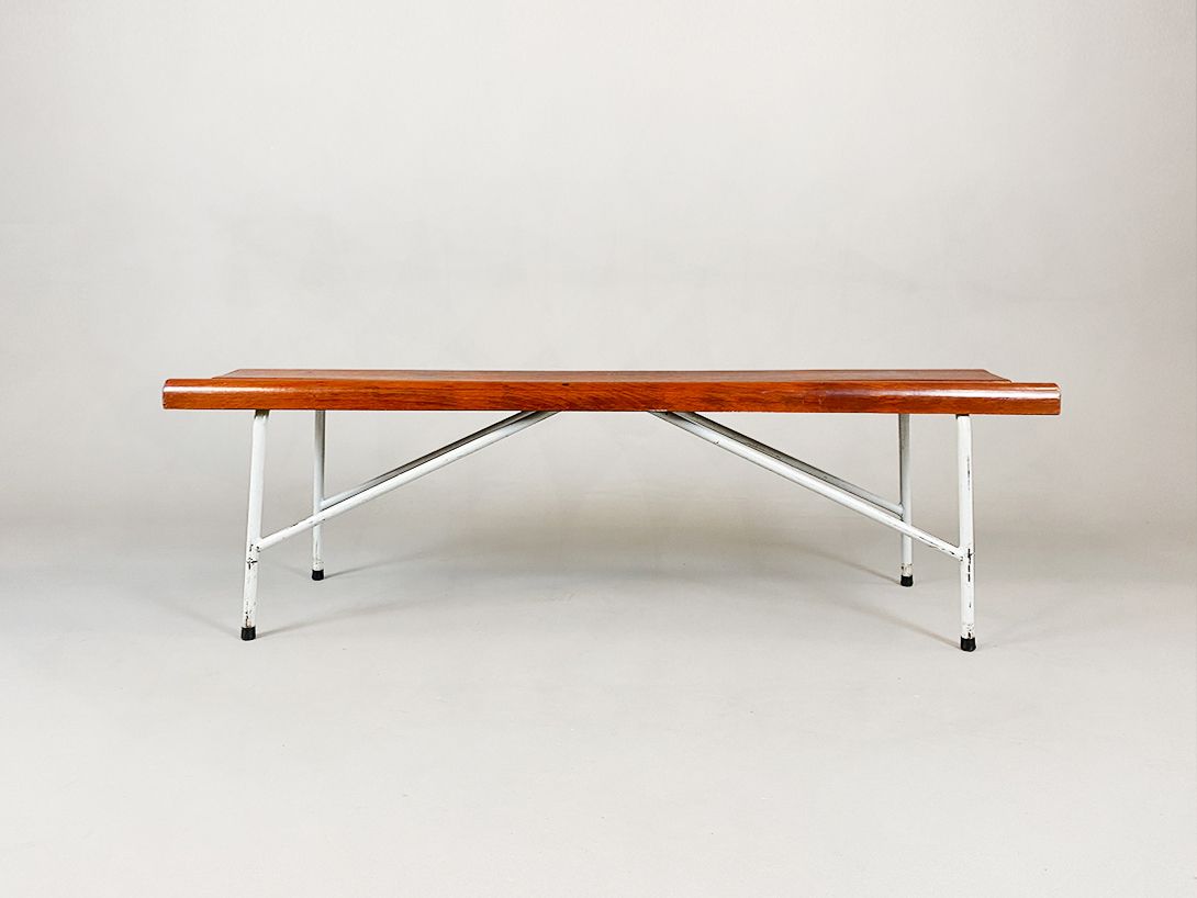 Foto Lovely Plywood Bench with Metal Frame GDR 1960