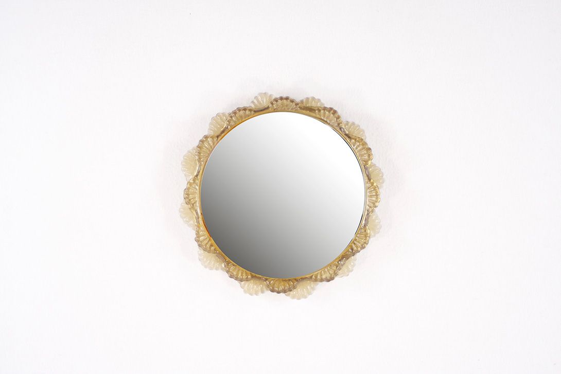 Foto Acrylic Framed Round Glass Mirror ø50cm Germany 1971