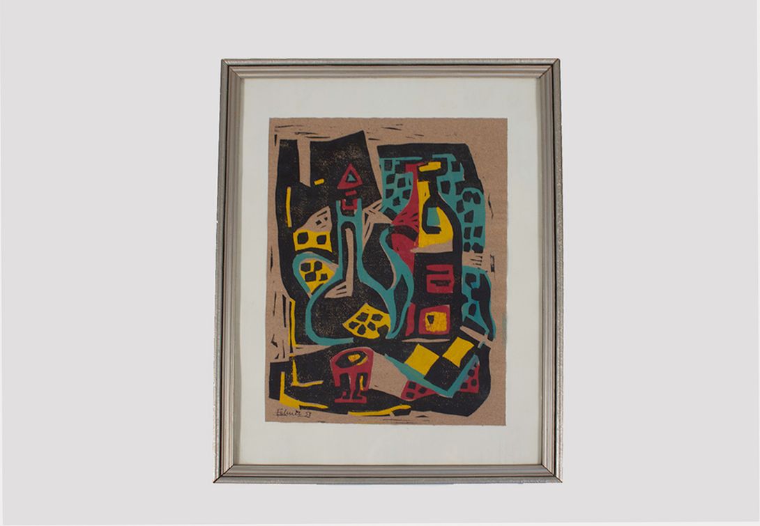 Foto Abstract Linocut 1953 h43x33 10B2