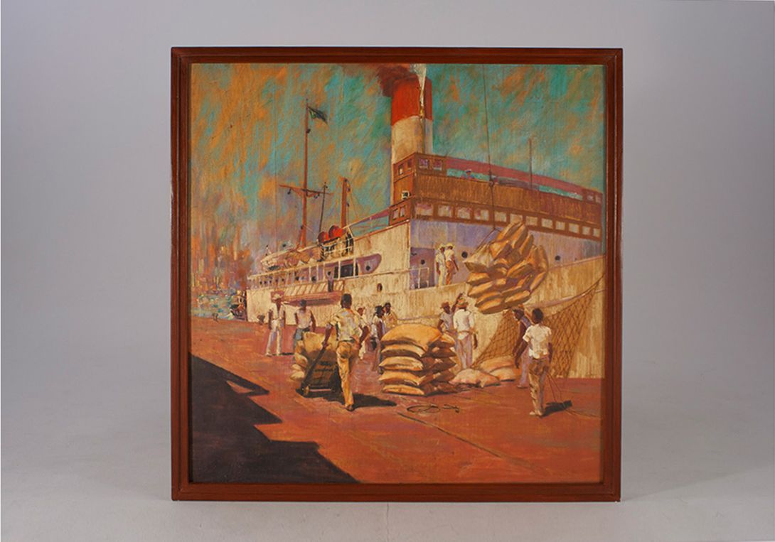 Foto Oil Painting Cocoa Crop Shipping in Rio 1922 h104x104 36C1