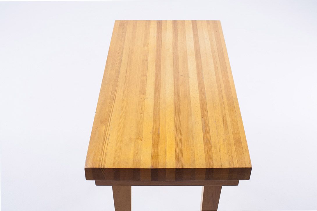 Foto Massive Modern Light Wooden Side Table 1964 h66x71x37