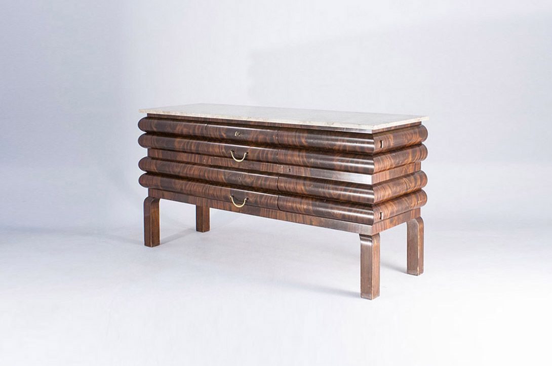 Foto Art Deco Rosewood Sideboard with Marble Top France 1948 w170
