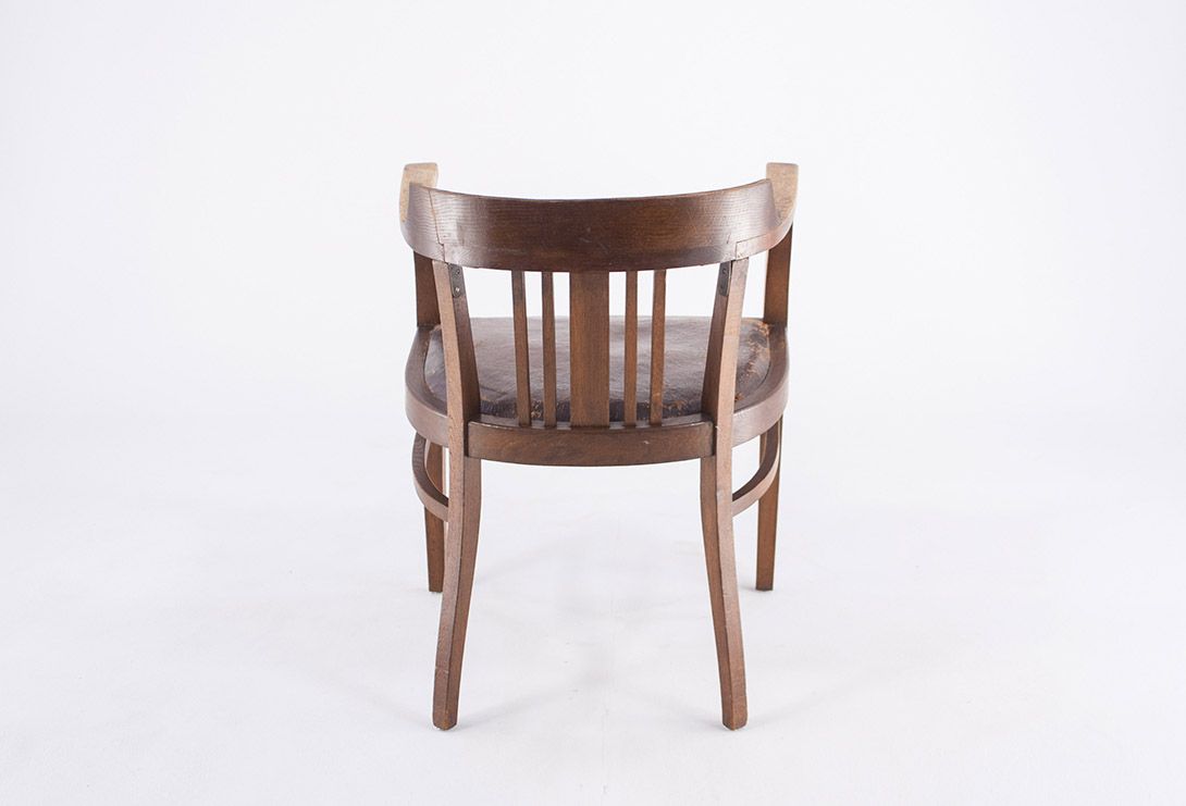 Foto Art Nouveau Gentlemen&#8217;s Armchair with Leather Seat