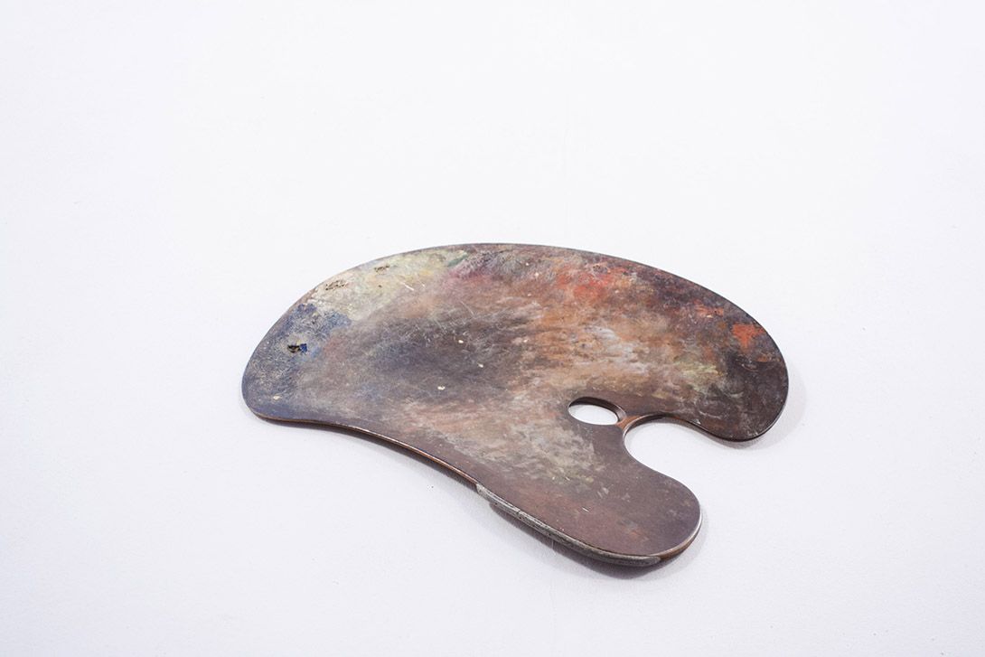 Foto Wooden Color Painter&#8217;s Palett 1925 ​h50x34 17C0