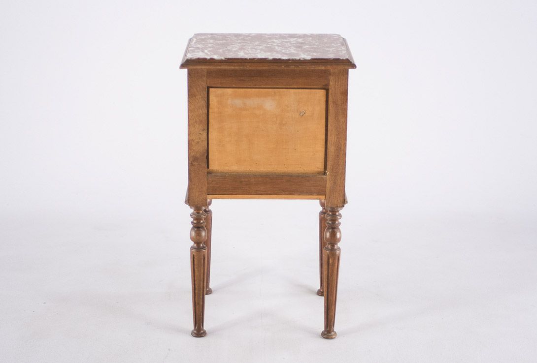 Foto Antique Oak Bed Side Table with Marble Top 1895 ​h72x42x37