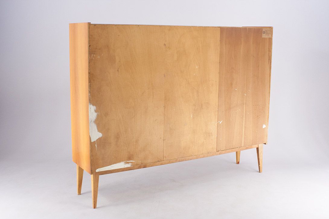 Foto Modern Cherry Cabinet with Brass Inlays West Germany 1955 *N