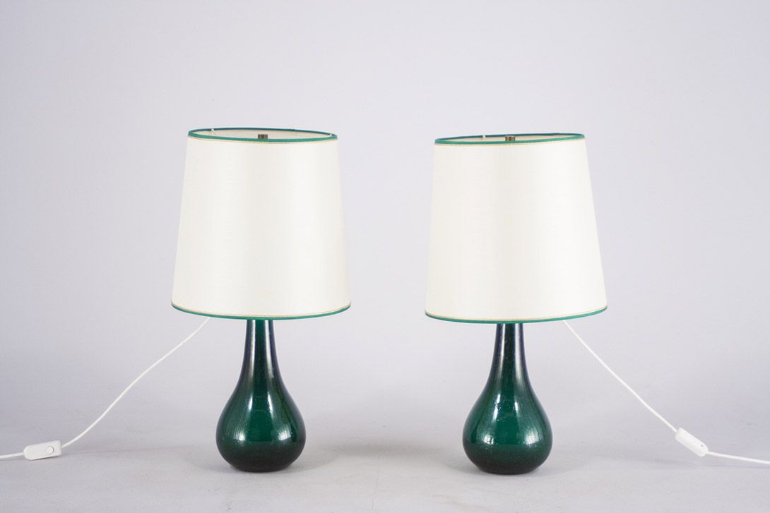 Foto Table Lamp with Green Glass Bulb Stand GB 1965 ​h60