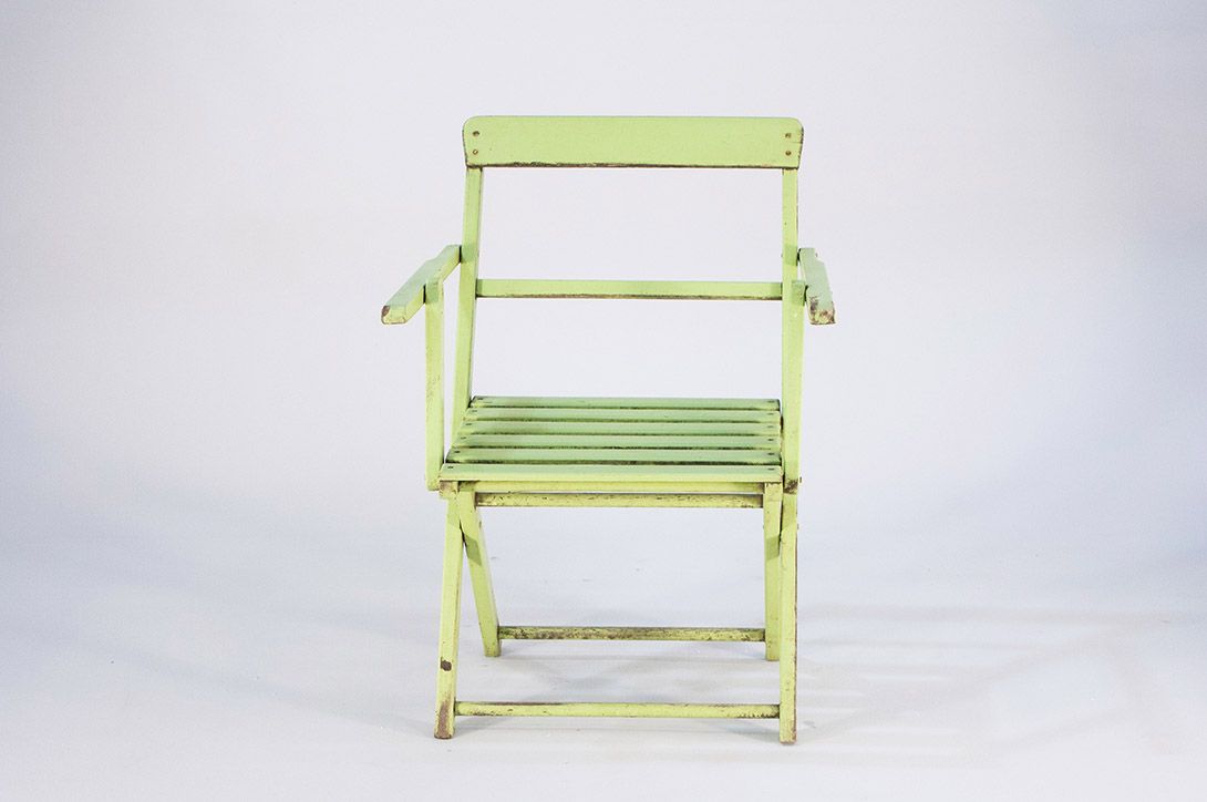 Foto Lime Green Wooden Garden Folding Chair 1929