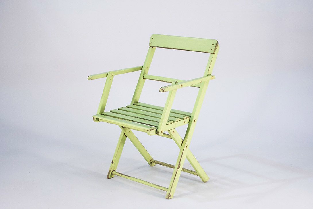 Foto Lime Green Wooden Garden Folding Chair 1929