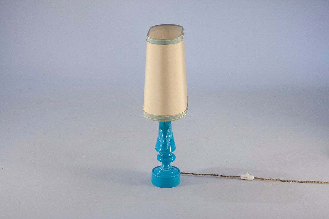 Foto Table Lamp with Blue Porcelain Horse Stand ​h70