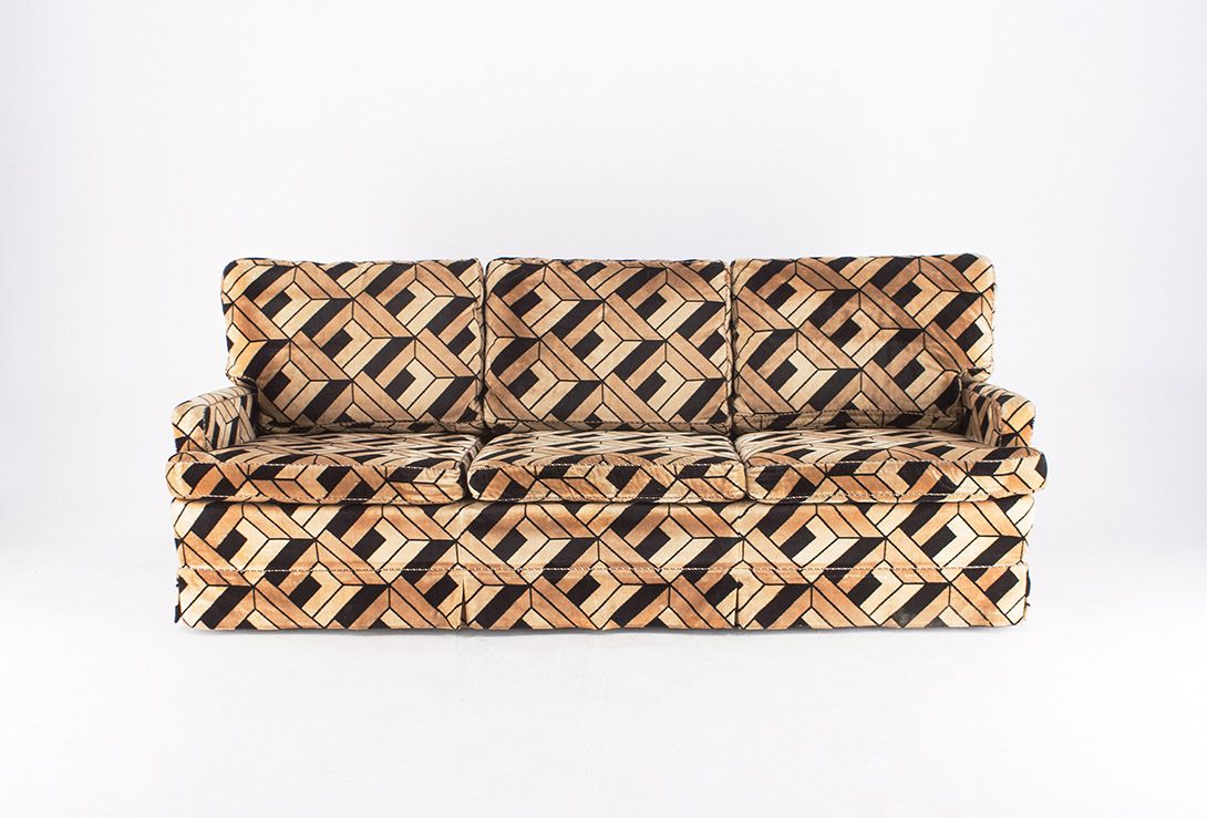 Foto Noble Velvet Op Art Sofa 1980