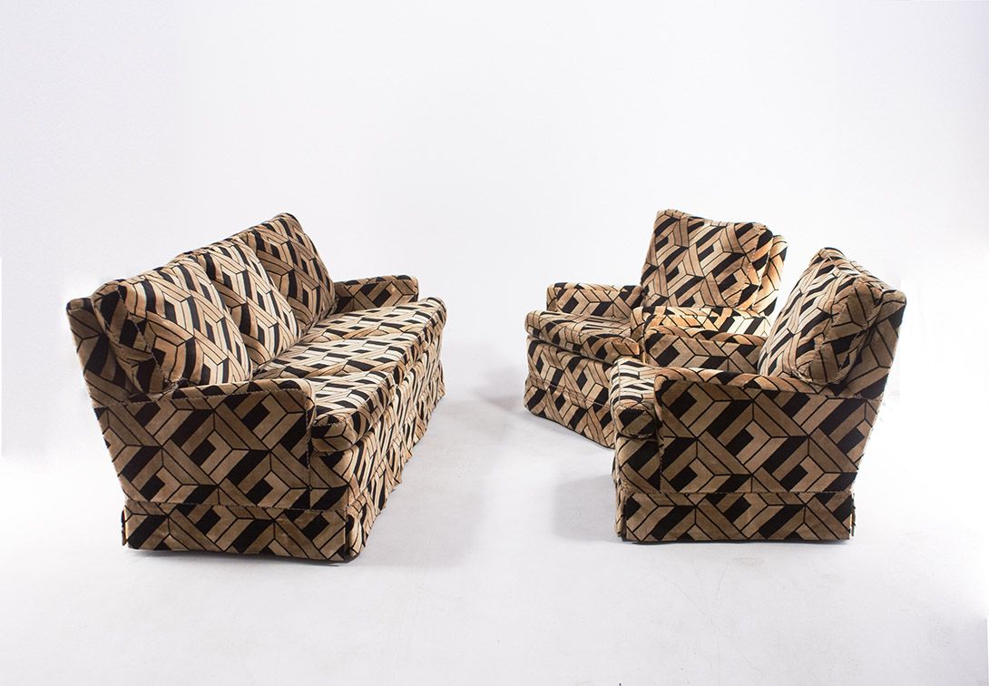 Foto Noble Velvet Op Art Sofa 1980