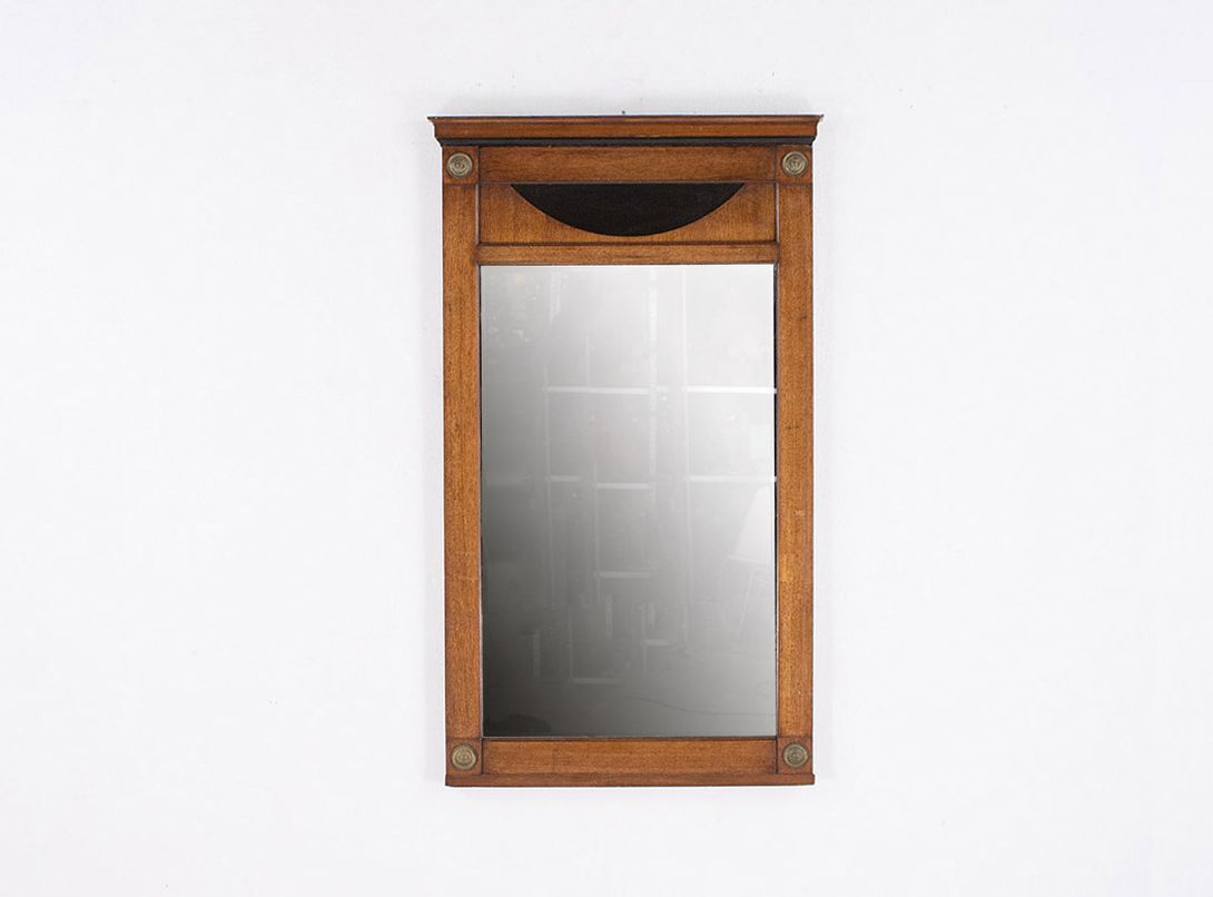 Foto Biedermeier Wardrobe Wall Mirror with Wooden Frame h128x75x5