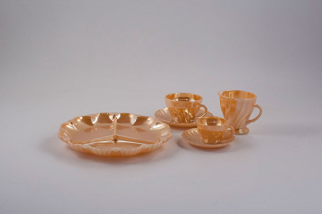 Foto Orange Porcelain Tea Set Germany 1967