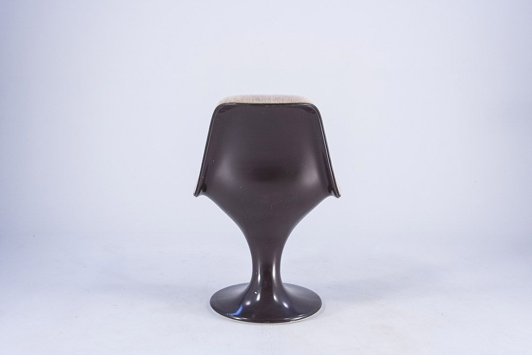Foto Beige Nelson Orbit Side Chair with Brown Shell on Tulip Base