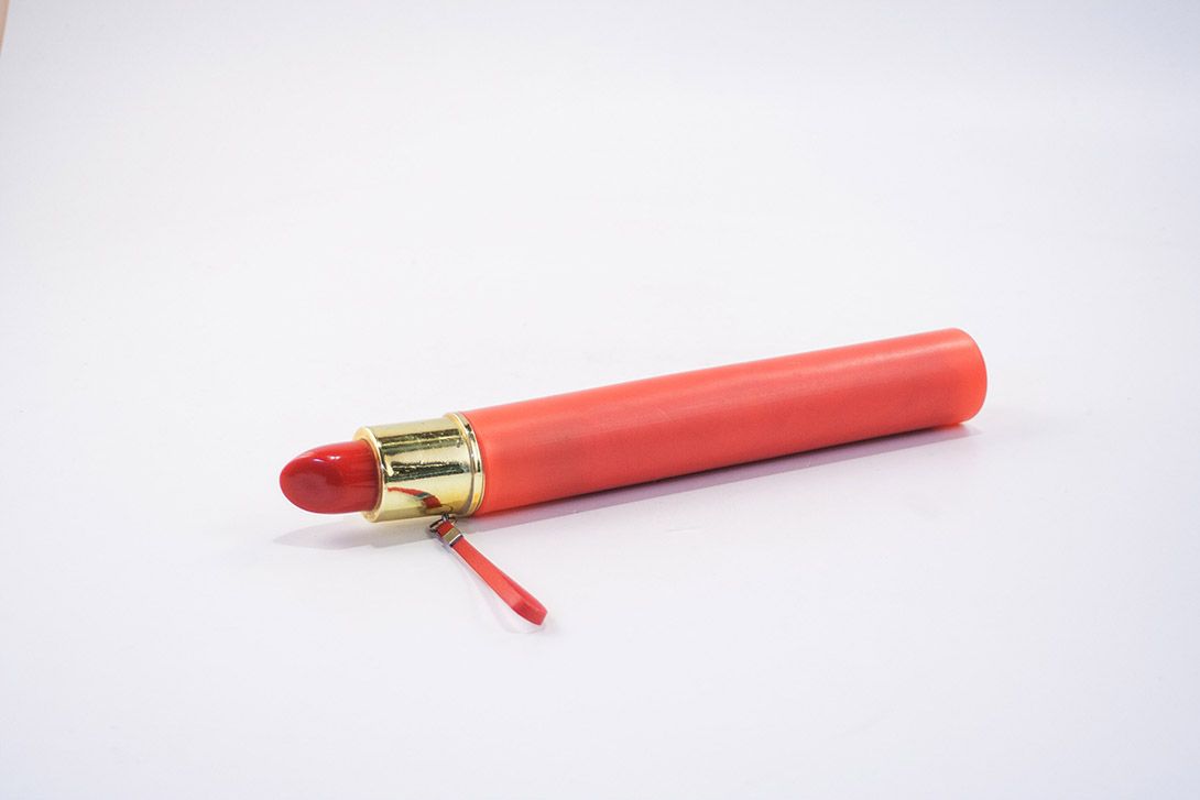 Foto Red Umbrella with Lipstick Handle