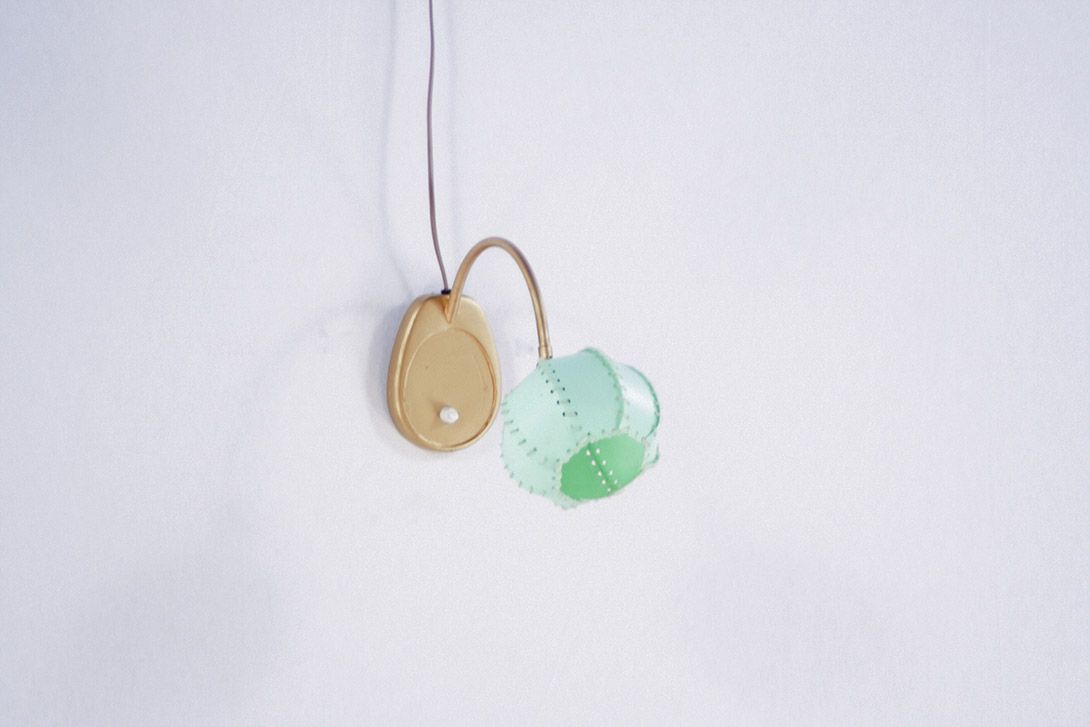 Foto Table and Wall Brass Lamp with Green Shade ​h26 RA1