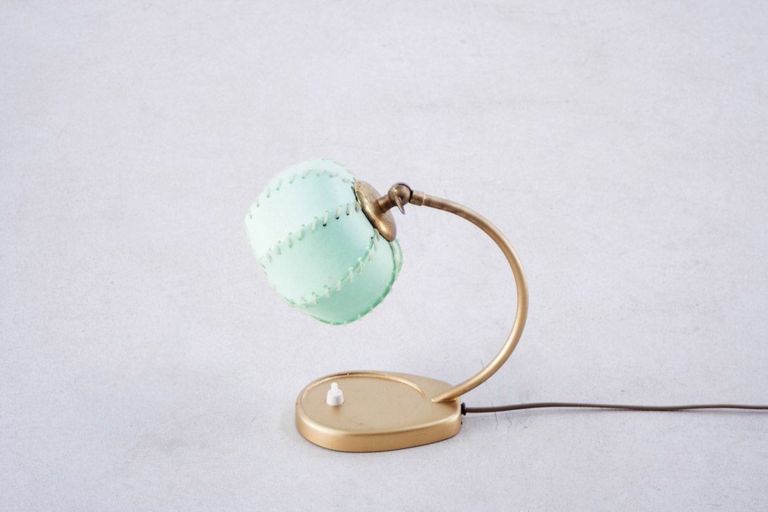 Foto Table and Wall Brass Lamp with Green Shade ​h26 RA1