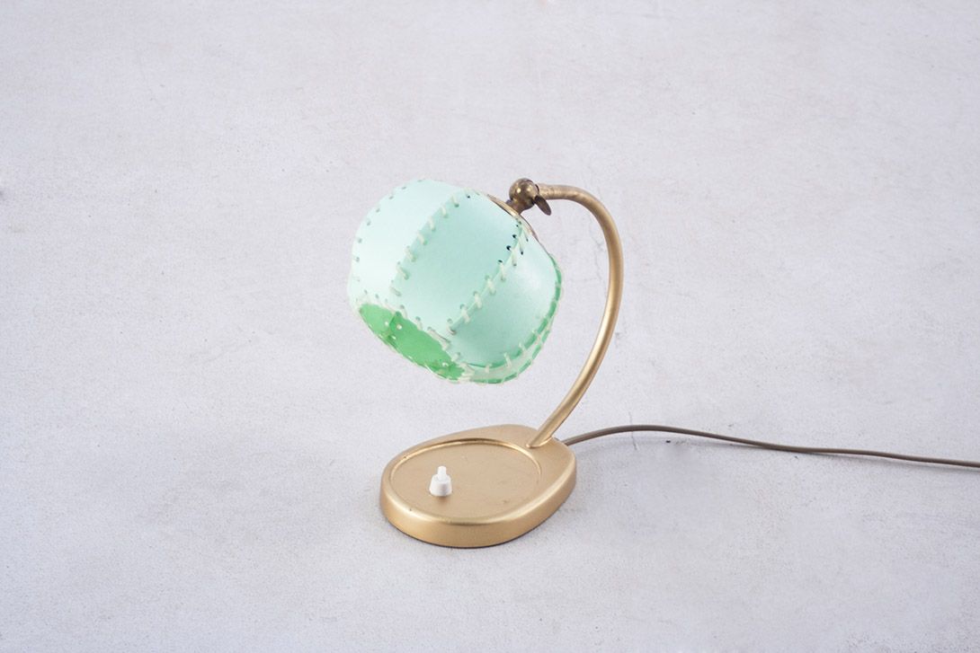 Foto Table and Wall Brass Lamp with Green Shade ​h26 RA1