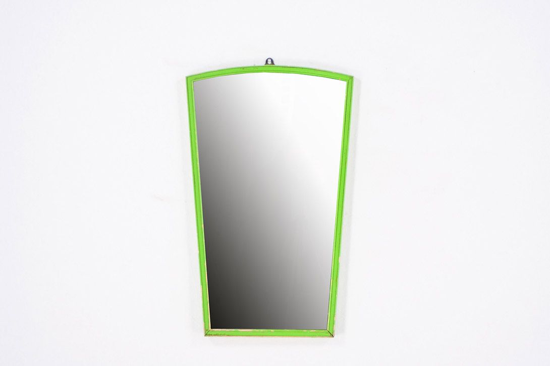 Foto Trapezoidal Mirror with Green Frame h71x44