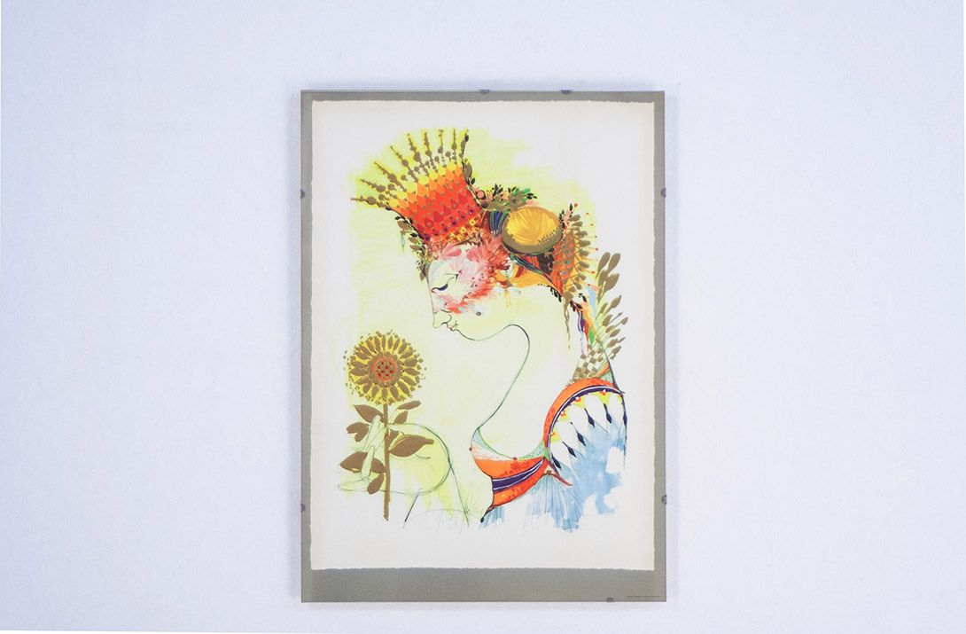 Foto Watercolor Print of Nordic Princess Denmark 1955 h70x50