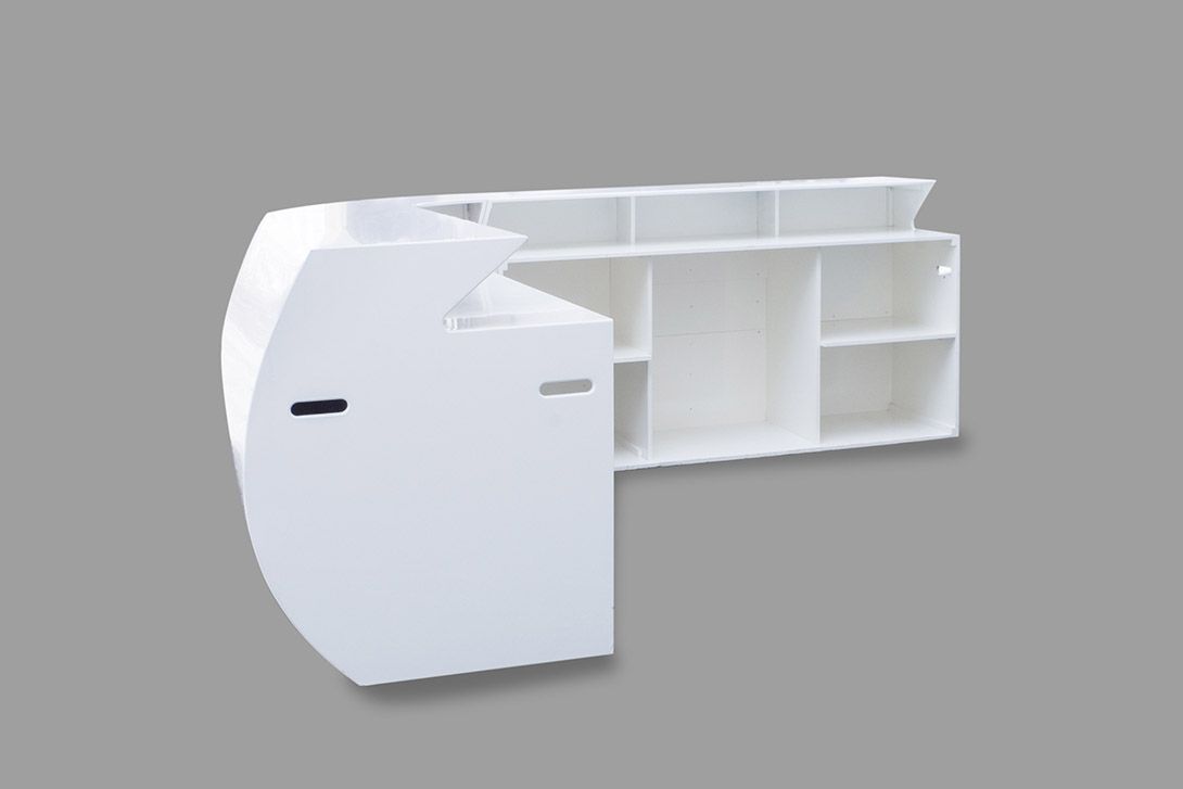 Foto White Glossy Bar Corner h116x127x100