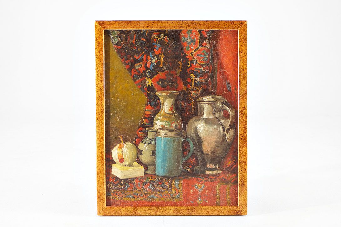 Foto Oil Painting Still Life with Vases Dresden 1880 45&#215;58 28A2
