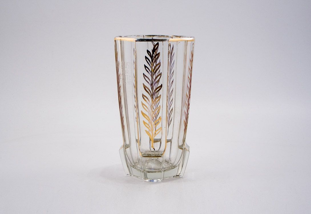 Foto GDR Vase Golden Decorated h25