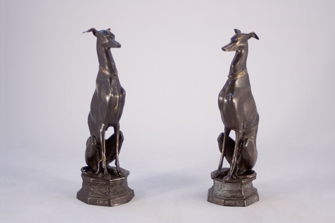 Foto Dog Sculpture Door Keeper Bronze h80x25x25 France 1960 each