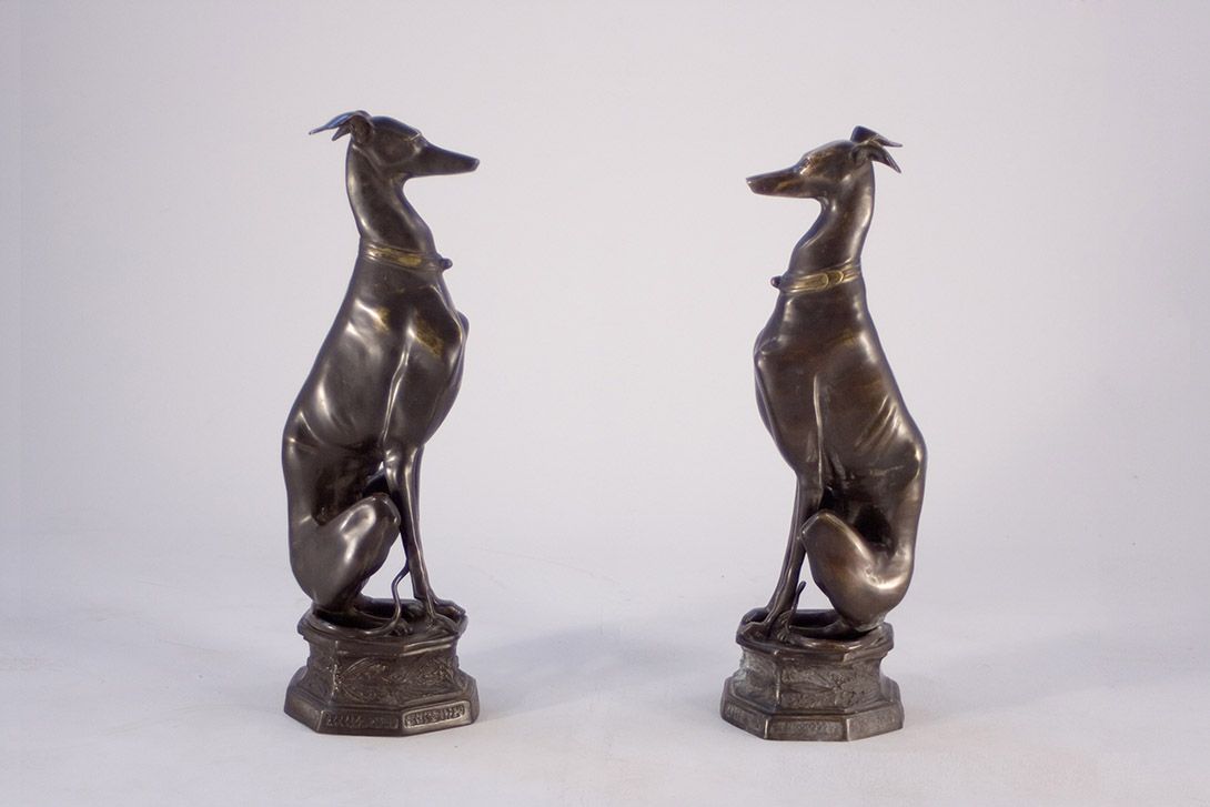 Foto Dog Sculpture Door Keeper Bronze h80x25x25 France 1960 each