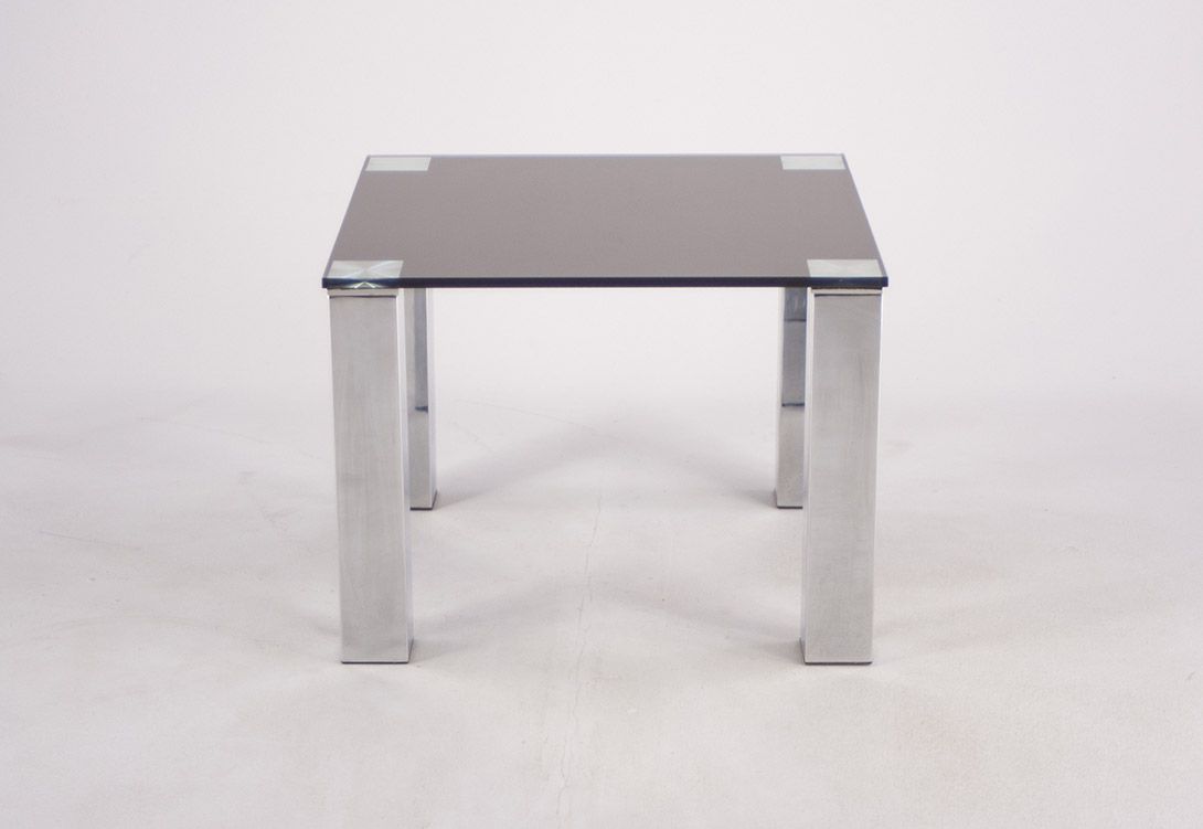 Foto Coffee Table with Metal Legs and Glass Top h45x60x60