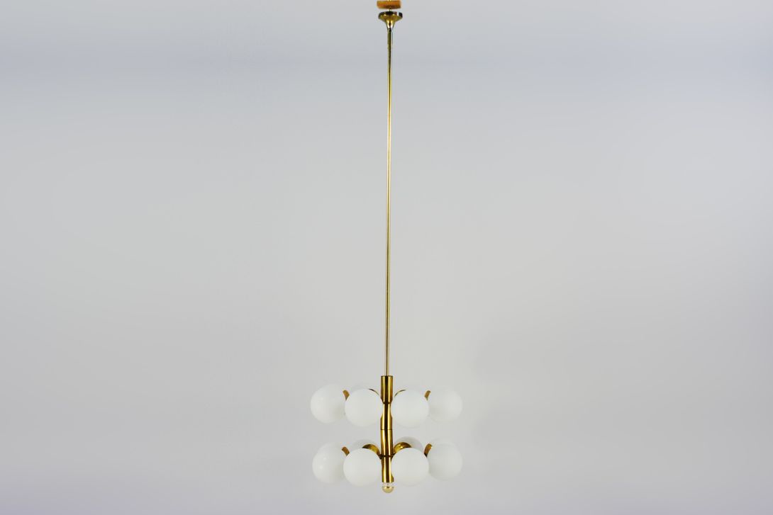 Foto Pendant Light Two Levels Glass Balls/ Brass h240x80