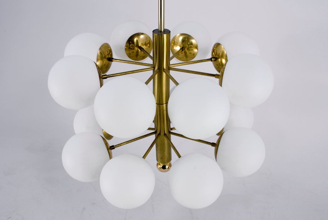 Foto Pendant Light Two Levels Glass Balls/ Brass h240x80