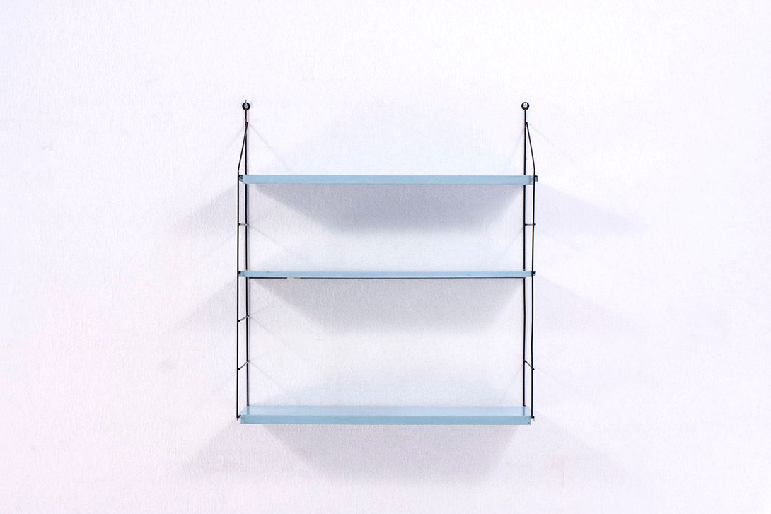 Foto Blue Metal String Shelf Italy 1954