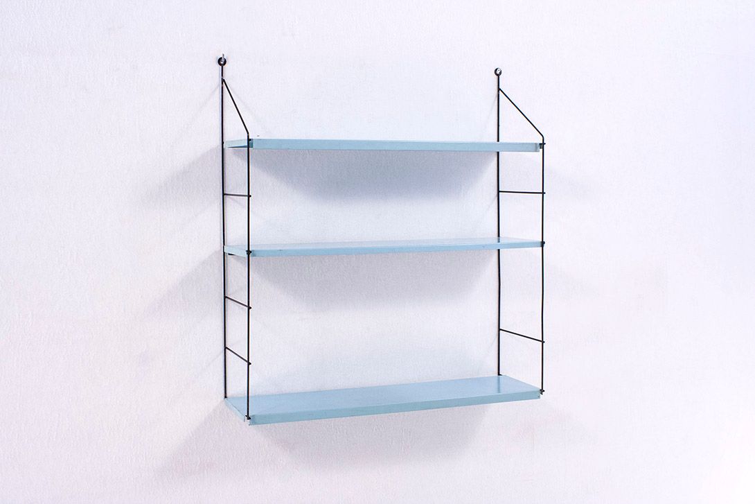 Foto Blue Metal String Shelf Italy 1954