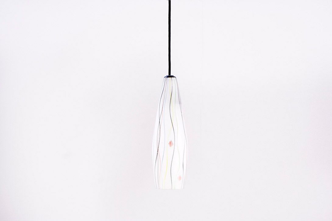 Foto Pendant Light with Colorful Striped Shade h38