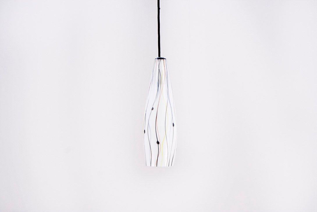 Foto Pendant Light with Striped Shade h38