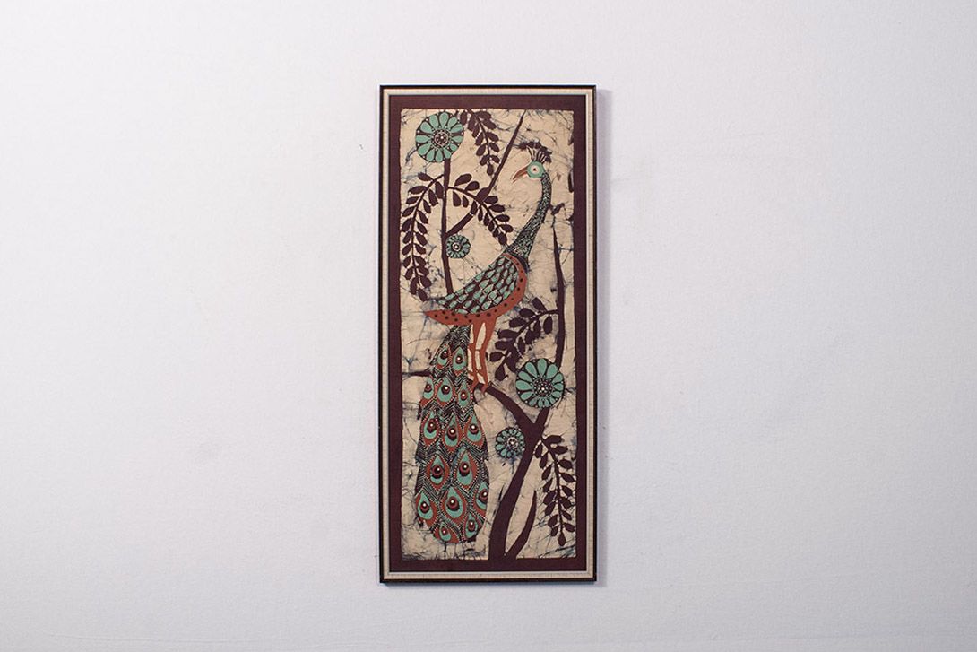 Foto Batik Oriental Image of a Peacock South France 1970 h86x38 13D10