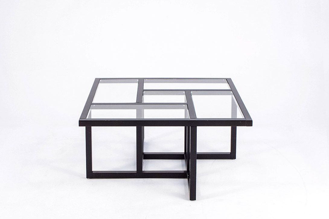 Foto Modular Coffee Table Glass and Wood Part A h40x80x80
