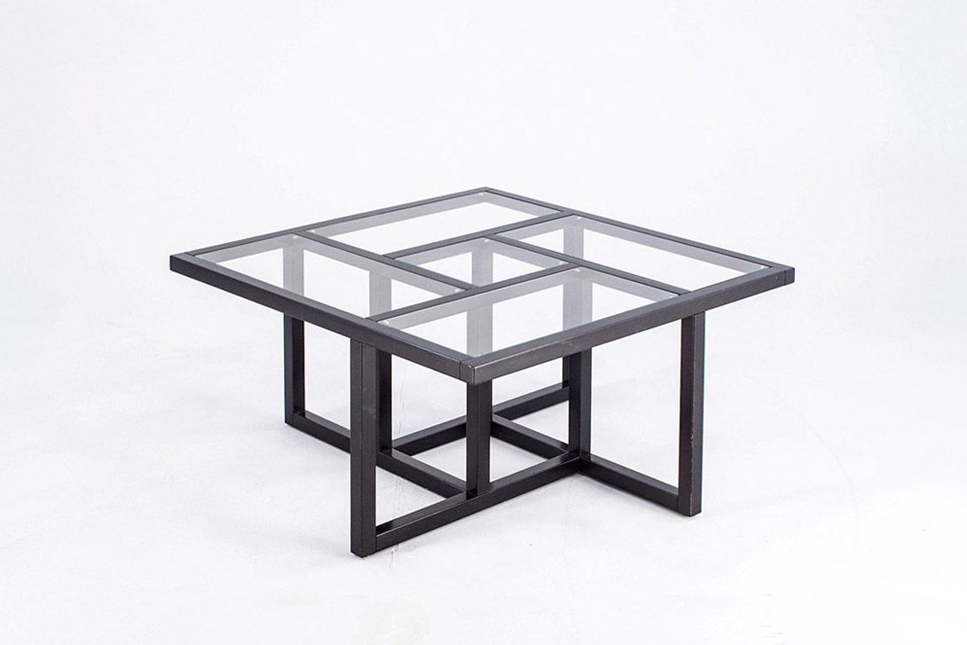 Foto Modular Coffee Table Glass and Wood Part A h40x80x80