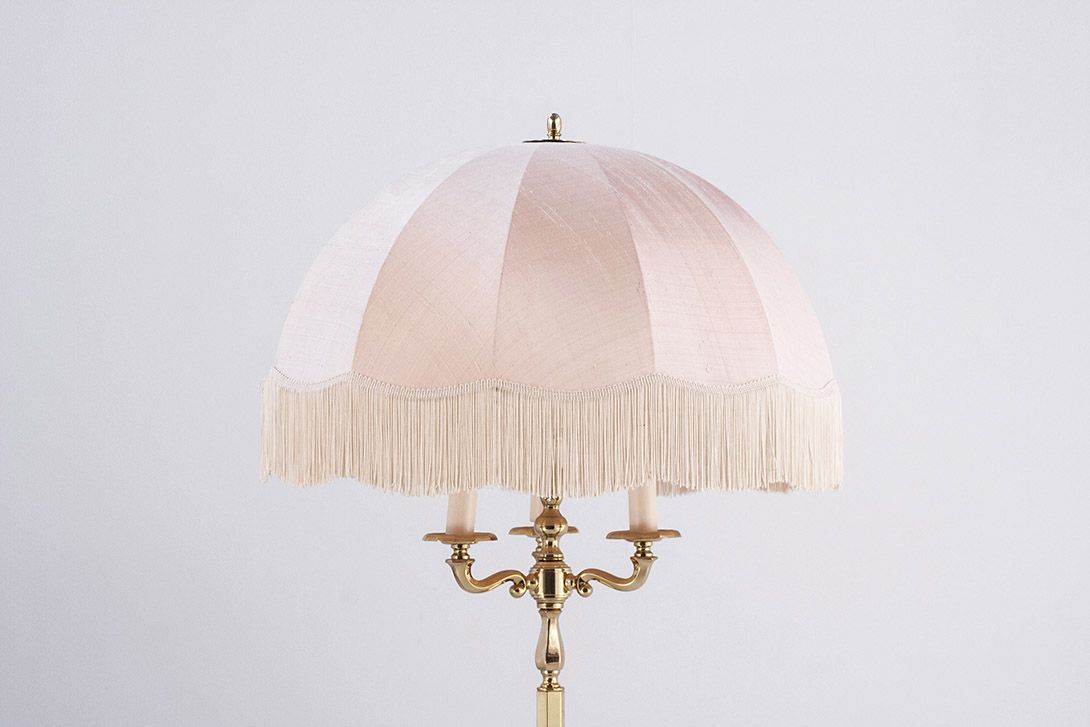 Foto Brass Floor Lamp with Pink Shade h160