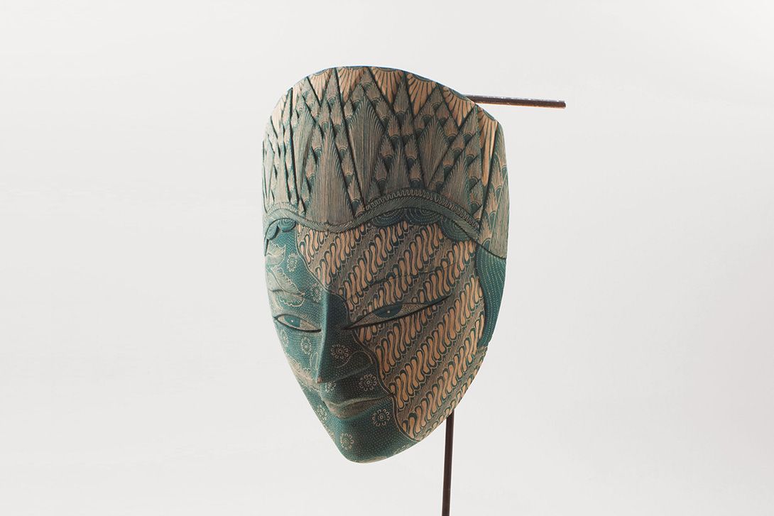Foto Green Carved Mask h30x20x11