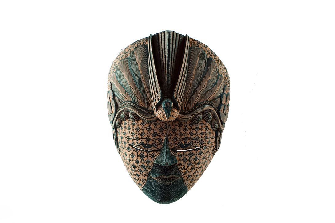 Foto Green Carved Mask h30x20x15