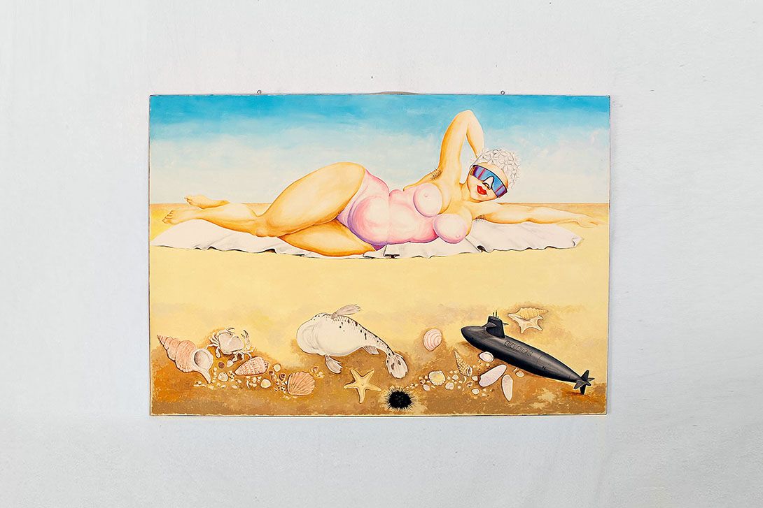 Foto Oil Painting of a Woman Taking a Sunbath h106x150 32C0