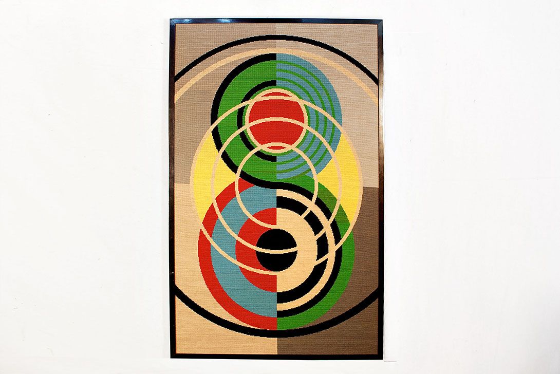 Foto Embroidered Abstract Carpet Picture with Circles h124 30C2