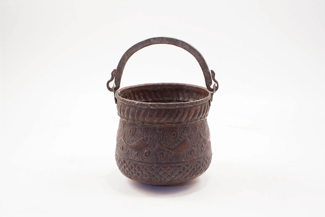 Foto Copper Bucket with Engraved Fish h27x20